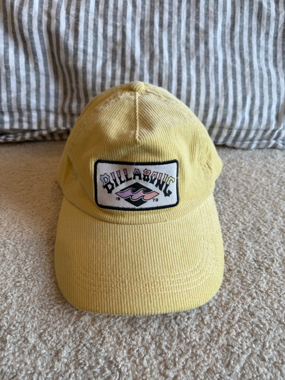 Billabong Yellow Corduroy Baseball Cap